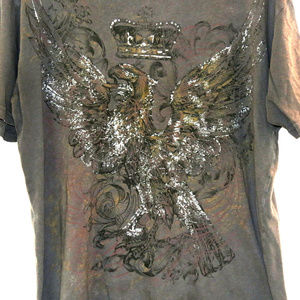 Crowned Phoenix Graphic Tee Dark Grey VGUC